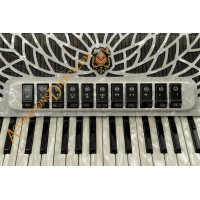 Scandalli Air I 37 key 96 bass 4 voice white piano accordion. Midi options available.